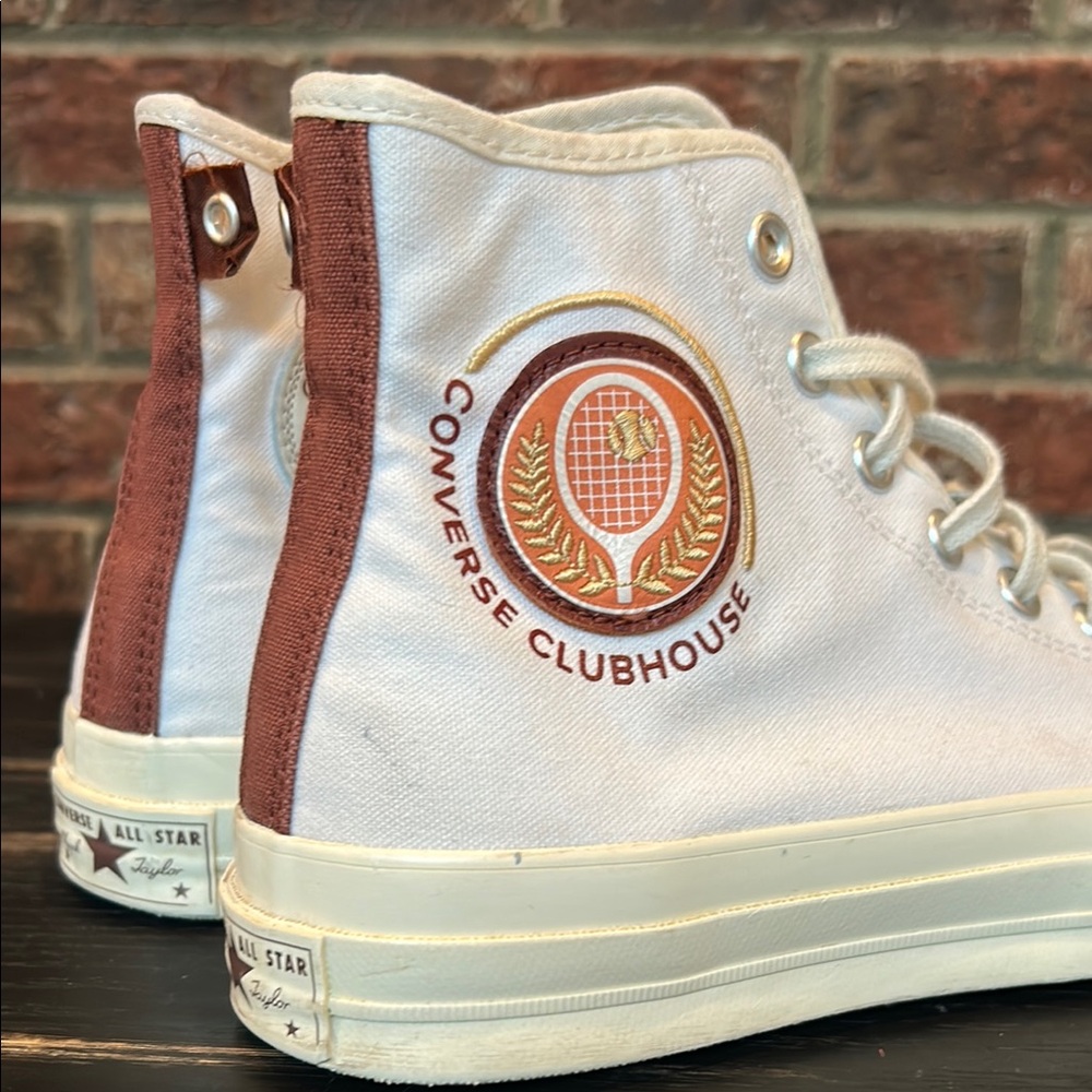 Retro Converse Chuck 70 High ‘Clubhouse High-Top Sneakers with Logo cream - Picture 7 of 15